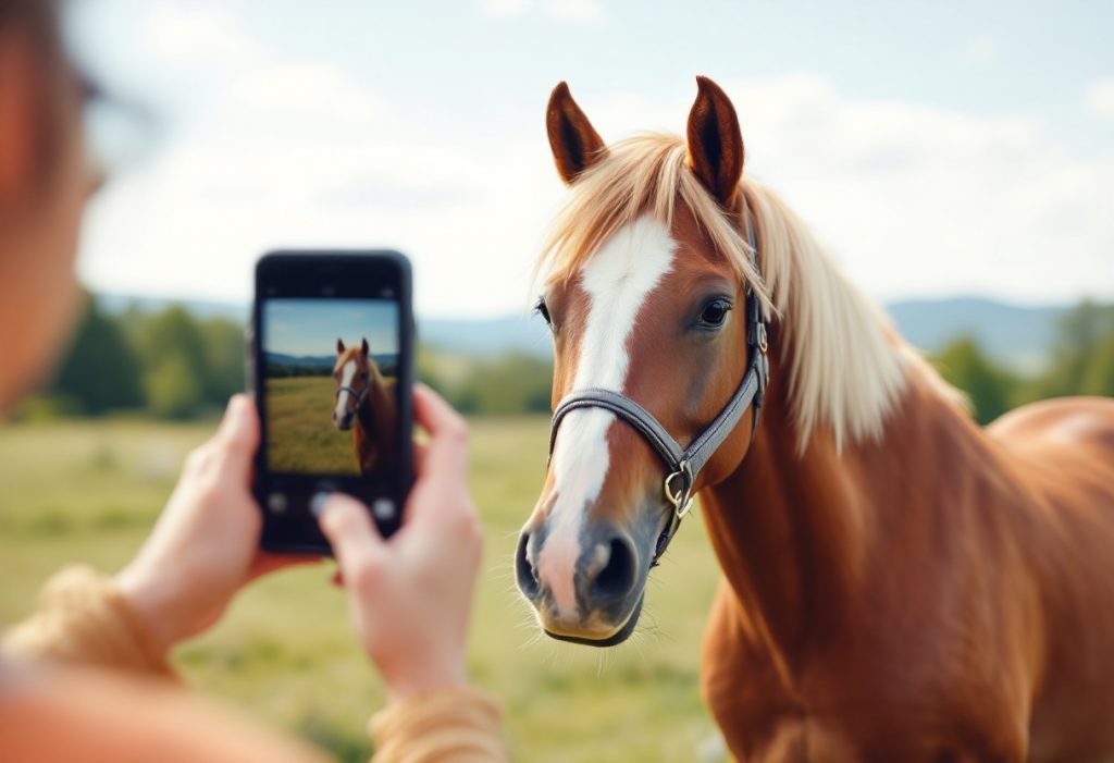 cheval photo smartphone